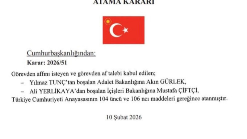 İKİ ÖNEMLİ BAKANLIK DEĞİŞTİ 