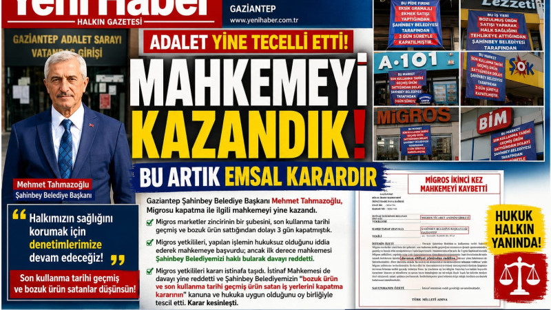 TAHMAZOĞLU ''ADALET YİNE TECELLİ ETTİ KAPATMAYI HAKLI BULDU.''